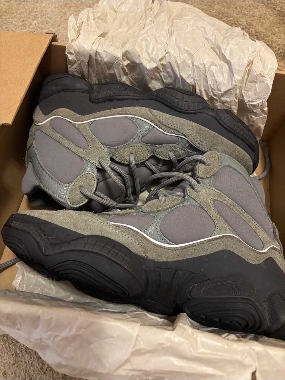 adidas Yeezy 500 High-Top Sneakers - Gray and Black